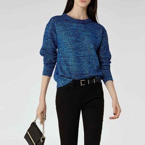 Reiss Richelle metallic crewneck sweater - size xs